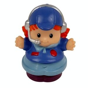 Fisher Price Little People Pilot Air Traffic Controller Girl Red Hair Headphones